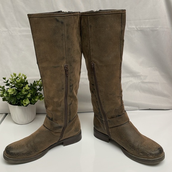 Unr8ed Brown Distressed Tall Boots - Picture 3 of 16